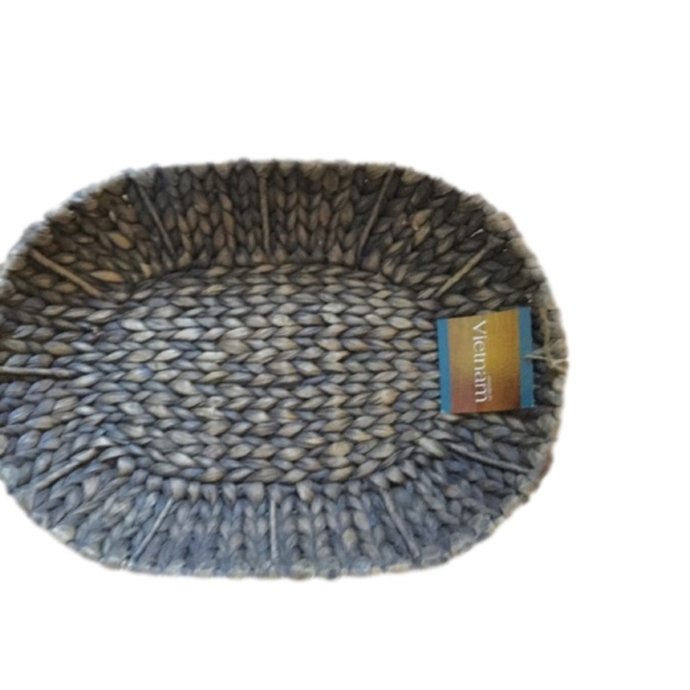 Woven oval large home table decorative plate. Made in Vietnam